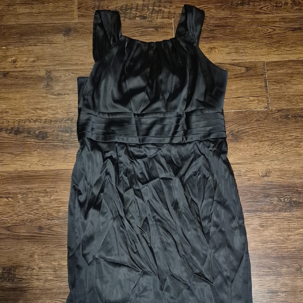 Calvin Klein Black Satin Midi Dress